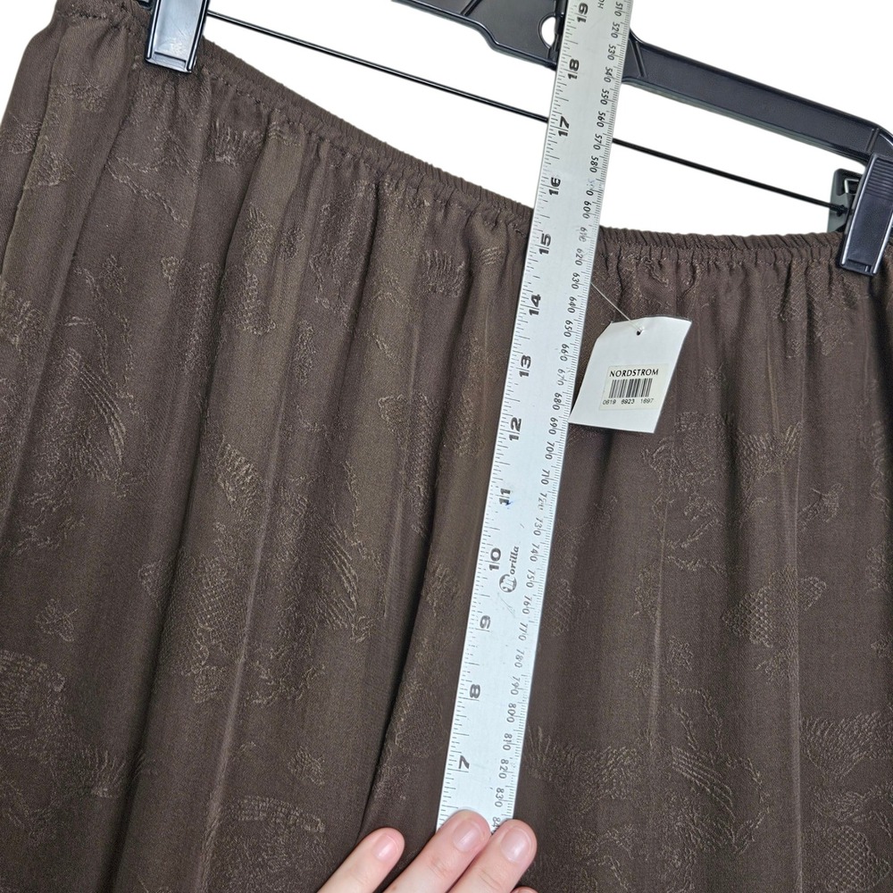 Citron Santa Monica NWT Silk Wide Leg Lounge Pants Dragon Asian Chocolate 0X - Picture 10 of 13